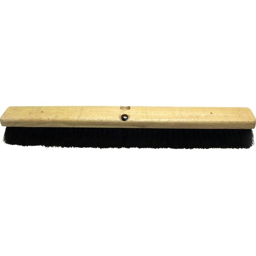 Push Broom, Tampico/Hardwood, 24", Black/Brown