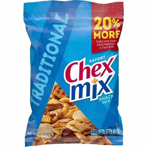 Snacks, Chex Mix, Traditional, 4.5 Oz 8/CT