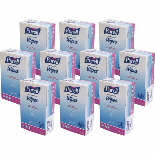Wipes, Sanitizing, Hand, Purell 10/CT