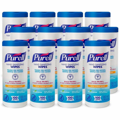 100 Wipes, Can, Purell 12/CT