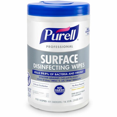 Wipe, Sanitizer, Surface, Citrus, 110