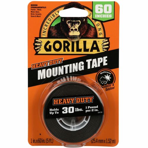 Tape, Mount, 1" x 60", 30 lb, Black