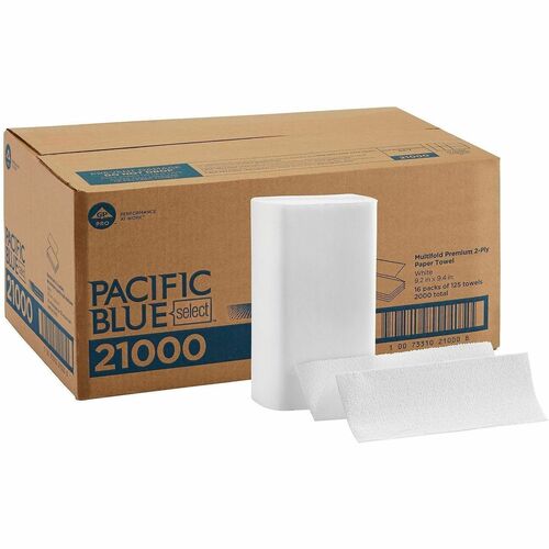 Towels, Multifold, 2-Ply, Premium, 125 Sheets 16/CT