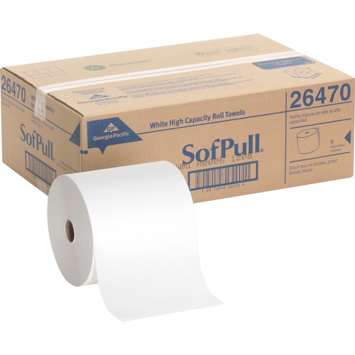Towel, Roll, Hardwound, White 6/CT