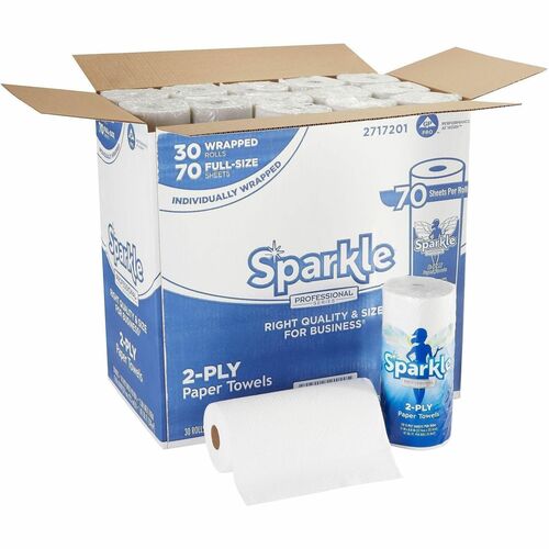 Towel, Roll, Sparkle, White, 70 Sheets