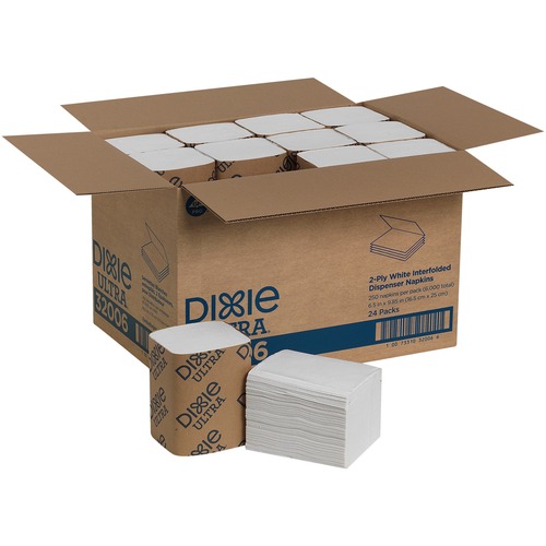 Napkins, For Ultra Interfold Dispenser, 250 Sheets, White 24/CT