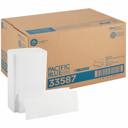 Towel, Bigfold, White, 220 Sheets 10/CT