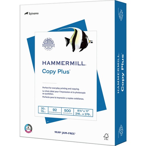 Paper, Copy Plus, 8.5x11, White, 92 Bright 500/RM