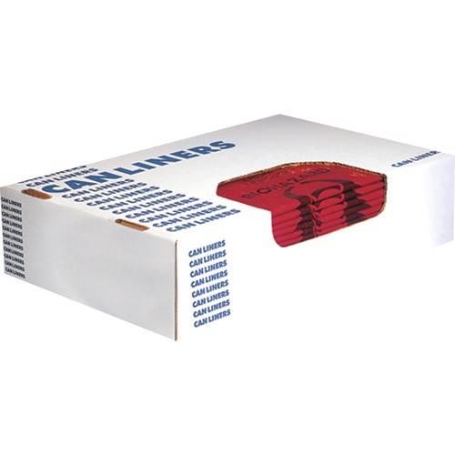 Can Liner, Infectious Waste, LLDPE, 23 Gallon, 30" x 43", 1.3 Mil, Red 200/CT