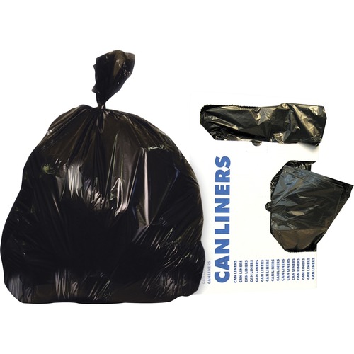 Can Liner, Low-Density, 0.35 Mil, 21" x 20", Black 1000/CT