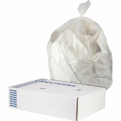 Can Liners, 2 Mil, 33 Gallon, 33" x 39", Clear 100/CT