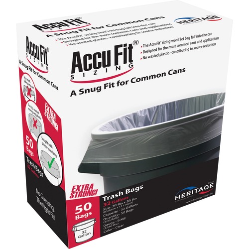 Liner, Can, 32 Gallon, Clear, 55 lb, 50/BX 6/CT