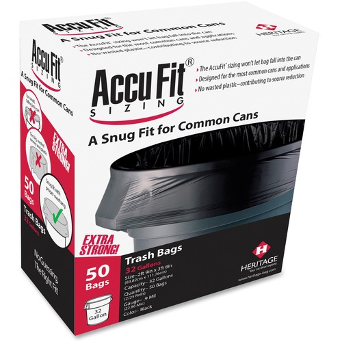 Liner, Can, 32 Gallon, Black, 55 lb 50/BX