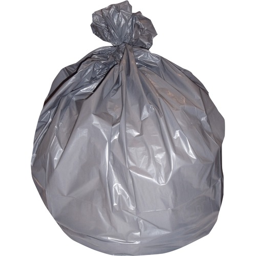 Can Liners, 1.1 Mil, 60 Gallon, 38" x 58", Gray 100/CT