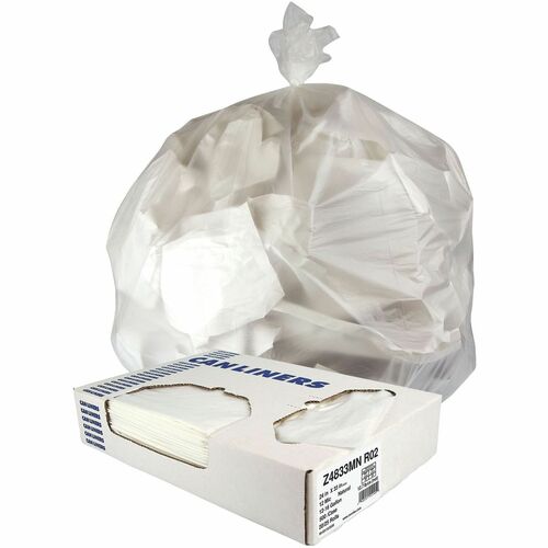Liner, HDPE, 24 x 33, 12 Micron, Natural 500/CT