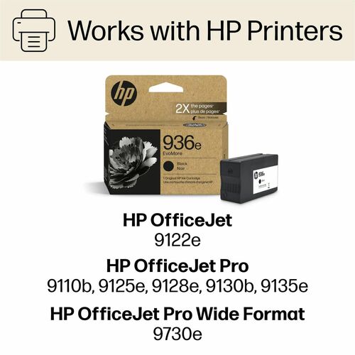Cartridge, Ink, Evom, HP 936E, Black