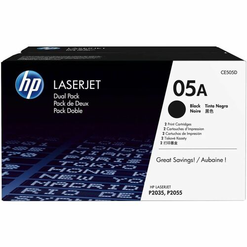 Cartridge, CE505A, Black, Dual 2/CT