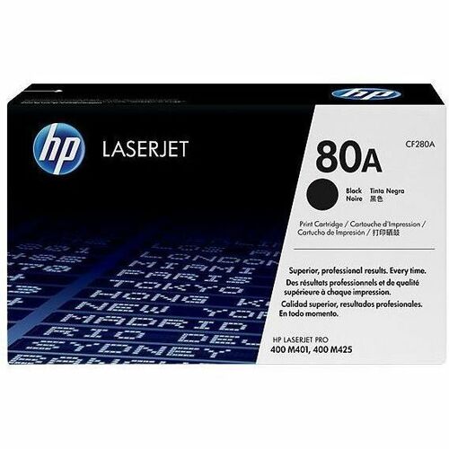 Cartridge, LaserJet, HP 80A, Black