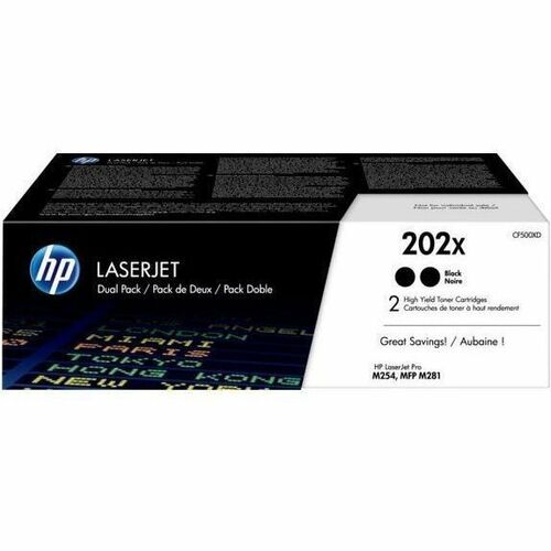 Cartridge, Laser, HP 202X, Black 2/CT