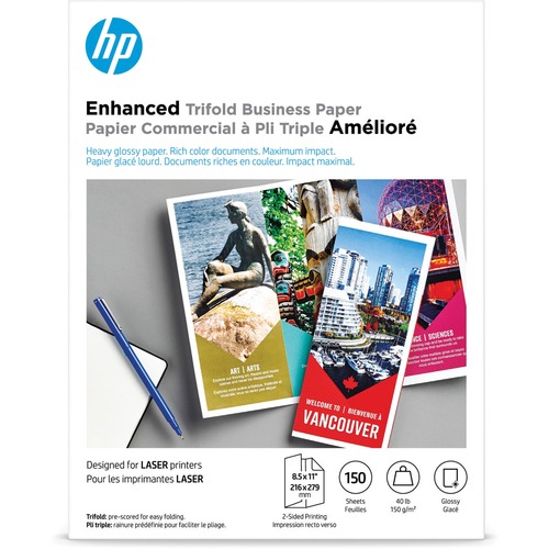 Paper, Laser, Glossy, 8.5x11, Tri-Fold 150/PK