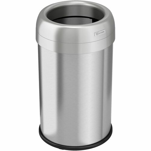 Trash Can, 13 Gal, Round, 14-1/4"Wx14-1/4"Lx24-1/2"H, Silver