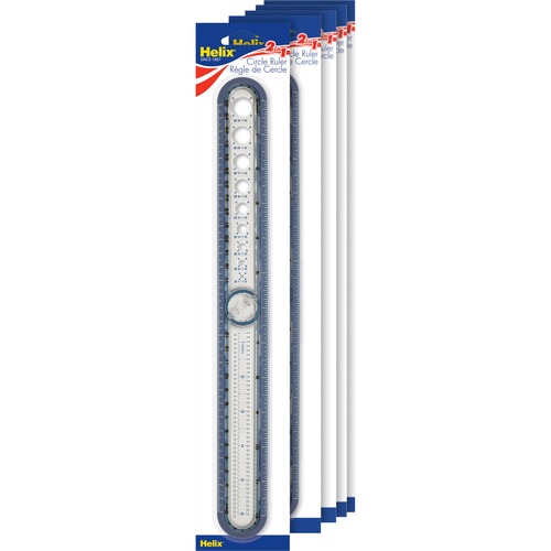 Ruler, 2N1, Compass/Circle, 12" 5/BX