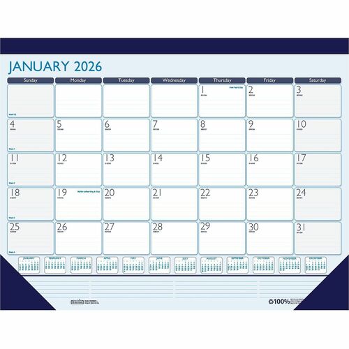 Pad, Desk, Monthly, 22 x 17