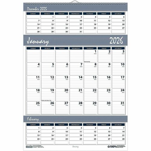 3-Month Wall Calendar