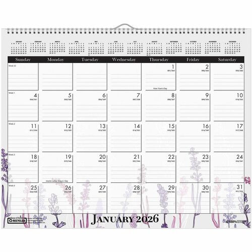 Wild Flower Wall Calendar