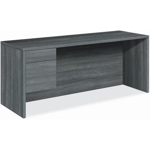 Left Pedestal Credenza, 72" x 24" x 29-1/2", Sterling Ash