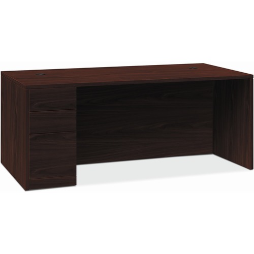 Left Pedestal Desk, B/B/F, 66" x 30" x 29-1/2", Mahogany