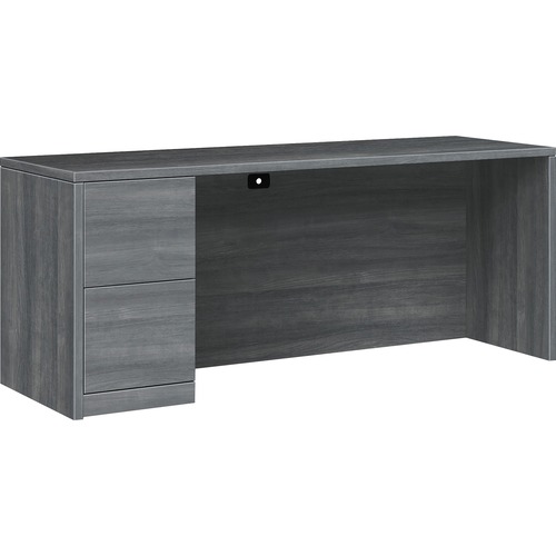 Credenza, Left Pedestal, F/F, 72" x 24" x 29-1/2", Sterling Ash