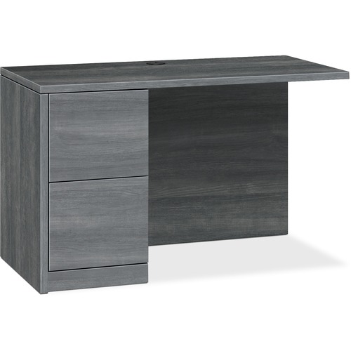 Left Return, For Right Pedestal Desk, Front Facing, 48"x24"x29-1/2", Sterling Ash