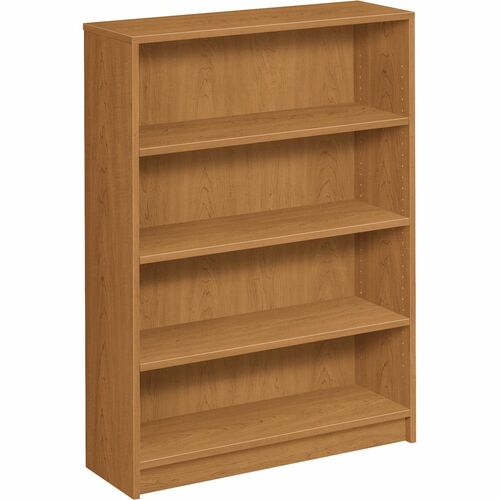 4-Shelf Bookcase, 3 Adjustable, 36" x 11-1/2" x 48-3/4", Harvest