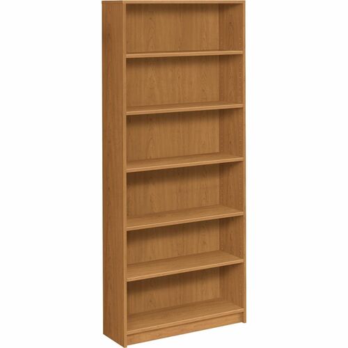 6-Shelf Bookcase, 4 Adjustable, 36" x 11-1/2" x 84", Harvest
