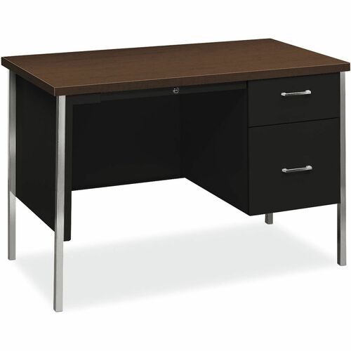 Desk, Single Pedestal, Mocha