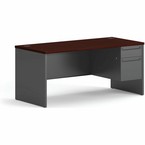 Desk, Pedestal, Single, Maple/Classic Cherry