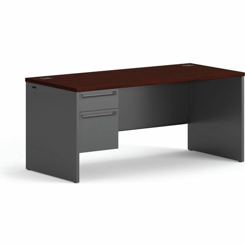 Desk, Left Single Pedestal, 66" Mahogany Cherry