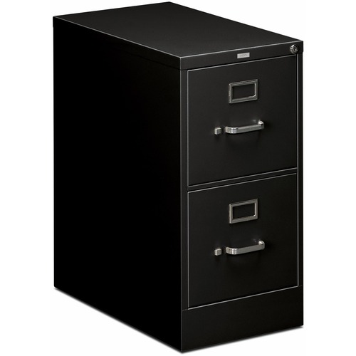 File, Letter, 2 Drawer, With Lock, Black