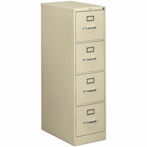 File, Letter, 4 Drawer, With Lock, Putty