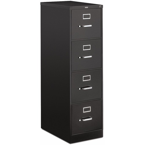 File, Letter, 4 Drawer, With Lock, Black