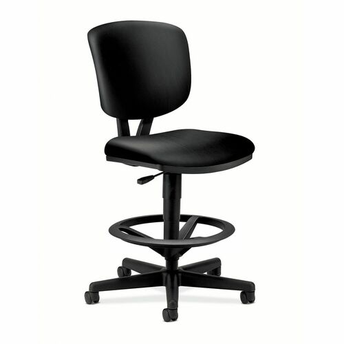 Stool, Task, Leather, Black