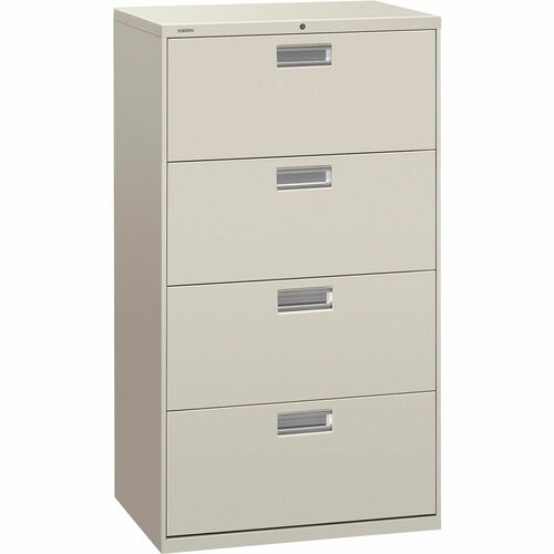 File, Lateral, 4 Drawer, 30" Wide/Lock, Light Gray