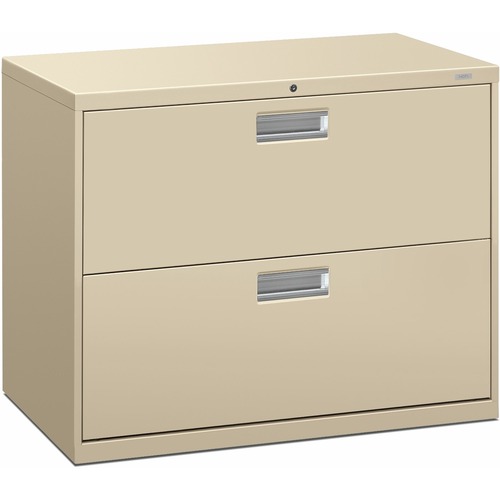 Lateral File, 2 Drawer, With Lock, 36"x18"x28", Putty