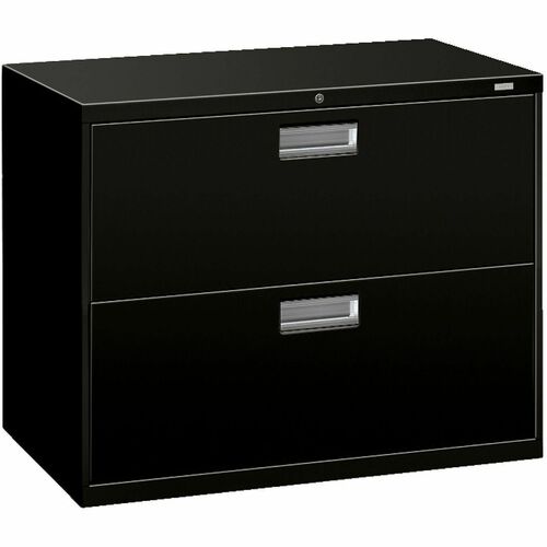 Lateral File, 2 Drawer, With Lock, 36"x18"x28", Black