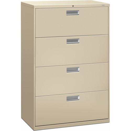 Lateral File, 4 Drawer, With Lock, 36"x18"x52-1/2", Putty