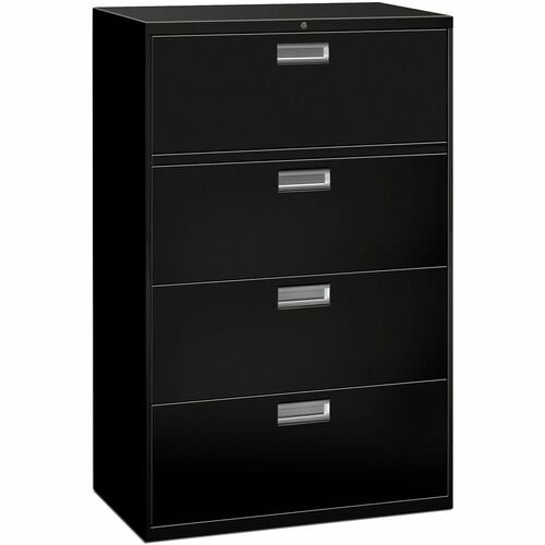 File, Lateral, 4 Drawer, 36" Wide with Lock, Black