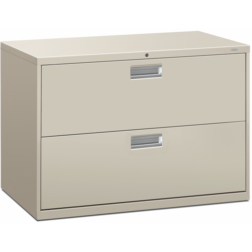 File, Lateral, 2 Drawer, 42" Wide With Lock, Light Gray
