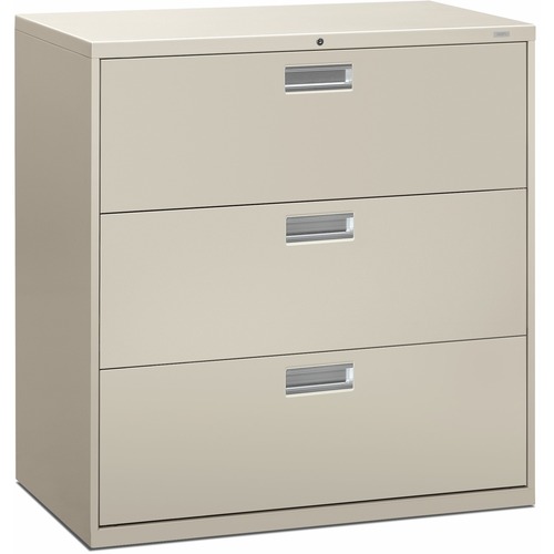 File, Lateral, 3 Drawer, 42" Wide/Lock, Gray
