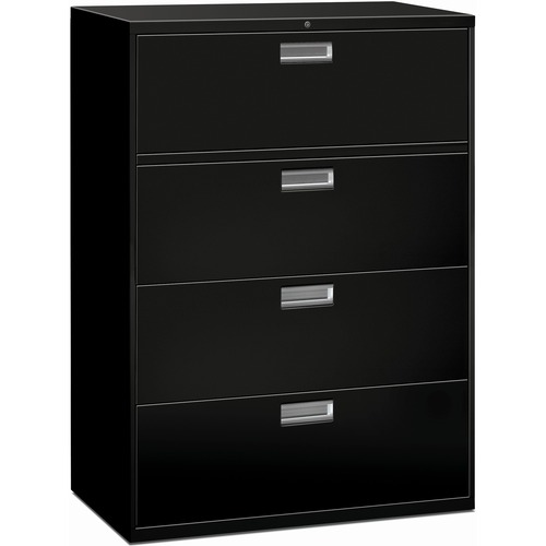 File, Lateral, 4 Drawer, 42" Wide with Lock, Black